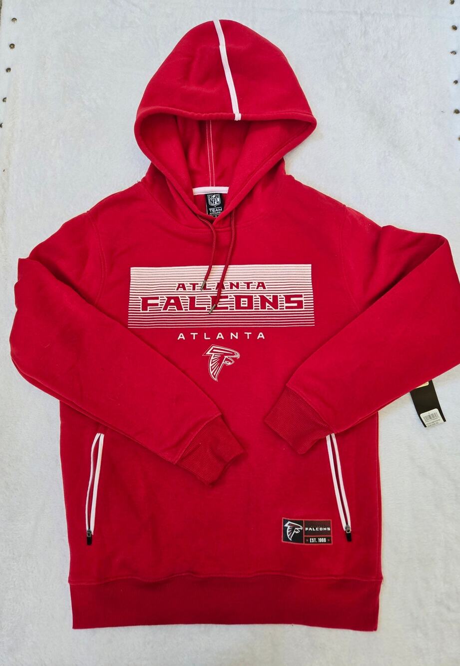 Atlanta Falcons NFL Team Apparel Red White Pullover Hoodie Men Small NWT